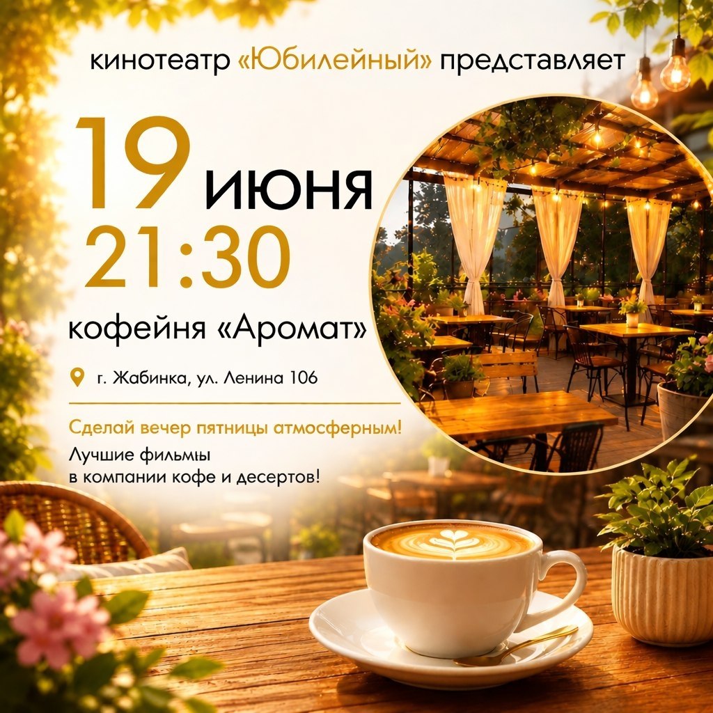 Кинотеатр «Юбилейный» приглашает жителей и гостей города Жабинка приятно провести вечер пятницы